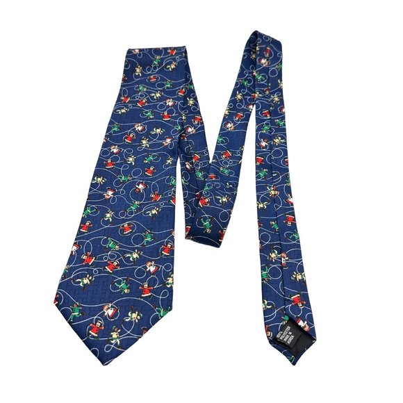 Childrens Miracle Network Neck Tie Mens 100% Polyester Navy Blue Ice Skating - Picture 2 of 6